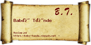 Babó Tünde névjegykártya